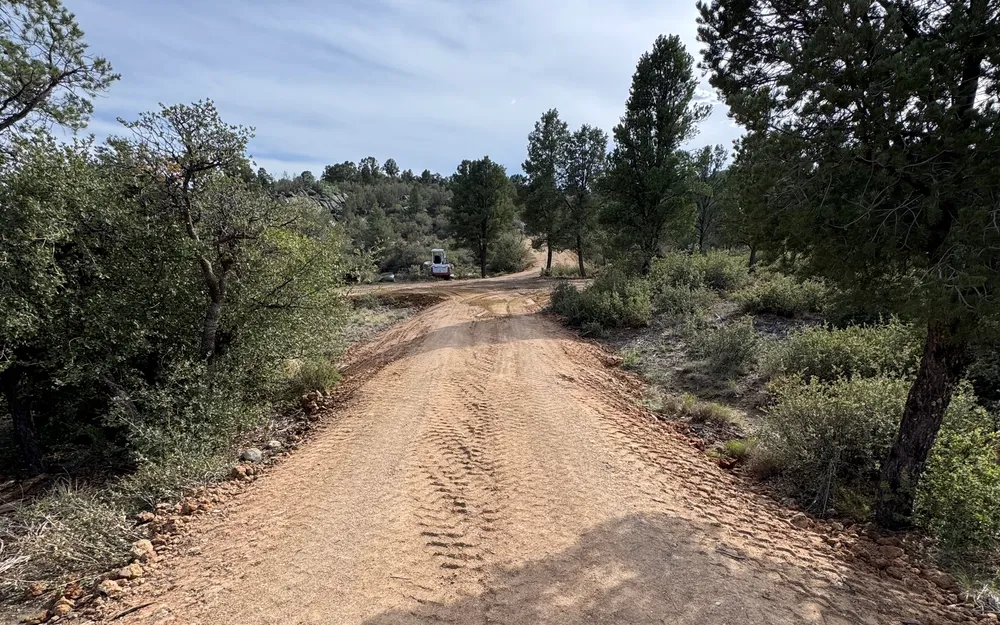 Graded gravel driveway on a rural lot near Prescott